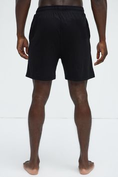 Available In Black, Brown, Grey, Navy and Khaki Elastic Waist Side Pockets Pair With "Essential Lounge Tank" Pair With "Essential Lounge Tee" Pair With "Essential Lounge Sleeveless Muscle Tee" Pair With "Essential Lounge Long Sleeve Tee" 48% Cotton, 47% Modal, 5% Spandex Final Sale. Imported | Mens Essential Modal Lounge Shorts in Black size Small by Fashion Nova Mens Sleepwear, Navy And Khaki, Woman Back, Muscle Tee, Lounge Shorts, Mens Essentials, Muscle Tees, Swim Shorts, Long Sleeve Tee