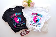 two t - shirts that say i love you and grandma