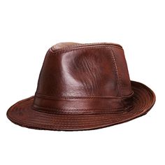 PRICES MAY VARY. Hats are available in different colors and sizes. Comfortable perfect breathable lining. High-quality handcraft, fully displayed. Generally cheap PU material hats or artificial leather hats can't compare with us. The perfect handmade hat craftsmanship to show your distinguished status. Brown Leather Fedora Hat, Fitted Leather Fedora Hat, Fitted Leather Hat With Short Brim, Brown Brimmed Hats With Leather Sweatband, Classic Brown Bucket Hat With Flat Brim, Classic Brown Bucket Hat With Short Brim, Fitted Leather Summer Hat, Vintage Hat With Leather Sweatband And Short Brim, Brown Hat With Curved Brim And Leather Sweatband