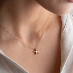 🌊 Dive into the enchanting allure of the ocean with our handcrafted Starfish Necklace 🌟, a treasure that captures the essence of the sea's timeless beauty. Each pendant is meticulously crafted from the finest 925 Sterling Silver ✨, ensuring not only a luxurious feel but also a durability that withstands the test of time. The starfish charm 🌟, a symbol of guidance and inspiration, dangles gracefully from a delicate sterling silver chain, making this necklace the perfect ocean-inspired jewelry Elegant Starfish Necklace For Gift, Minimalist Starfish Jewelry Gift, Minimalist Starfish Charm Jewelry, Dainty Starfish Necklace For Gift, Dainty Starfish Necklace As Gift, Ocean Inspired Jewelry, Chain Making, Starfish Pendant, Starfish Necklace