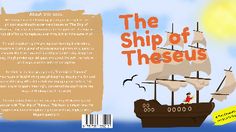 a book cover with an image of a pirate ship in the ocean and text that reads, the ship of theseus