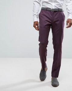 Mens Purple Pants, Purple Pants Outfit, Mens Wool Pants, Dusky Purple, Dress Pants Mens, Asos Menswear, Men's Dress Pants, Pants Outfit Men, Purple Suits