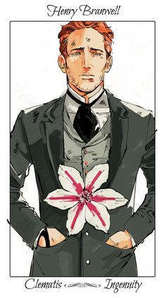 a drawing of a man in a suit and tie