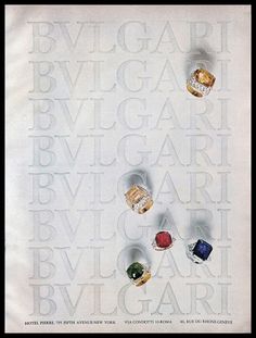 1976 #Bulgari #Bvlgari #Jewelry #Vintage PRINT #AD #PreciousStones #Rings 1970s Luxury Handmade Rings, Bvlgari Jewelry Photography, Bulgari Jewelry Campaign, Vintage Bvlgari Jewelry, Bvlgari Vintage Jewelry, Jewelry Advertising Design, Vintage Jewelry Ads, Jewelery Advertising, Jewelry Advertising Photography