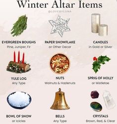 the winter altar items and their meanings