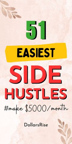 Don't Miss The Legit Side Hustle Business Ideas To Make Money. The list includes business ideas that can be done online and offline. Work from home business ideas are also included. Make $5000 per month with these legit and easy side hustle ideas. You will definitely find some business idea that will align with your interest. Check out the list and start working on your side hustle. Make extra money online and offline. Ideas To Make Money, Work From Home Business, Easy Sides