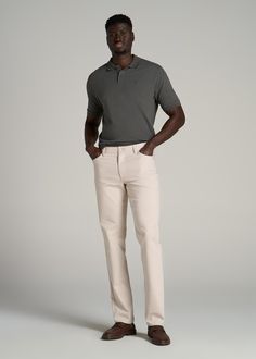 Stay Effortlessly On-Trend in Our 365 Stretch 5-Pocket Pants for Tall Men Unmatched Style in Every Stitch Our 365 Stretch 5-Pocket Men's Tall Pants are all about offering year-round style and an ideal fit. Designed for tall men, these extra-soft pants offer a sleek, tapered fit that's perfect for any event. Experience a new standard in tall men's pants that are as wrinkle resistant as they are comfortable, making them an essential for life on the go. Tapered fit, tailored for tall men over 6' Ex Work Fits, Tall Men, Event Experience, Tall Pants, Soft Pants, Soft Beige, Tapered Pants, Pocket Pants, Tall Guys