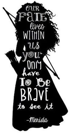 the silhouette of a woman with an umbrella in her hand and words written on it