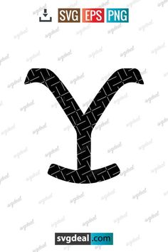 the letter y is made up of black and white lines