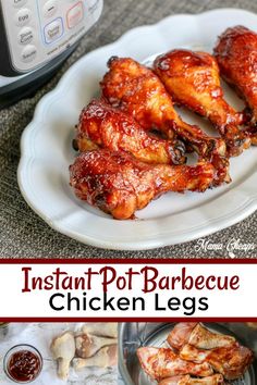 instant pot barbecue chicken legs on a plate