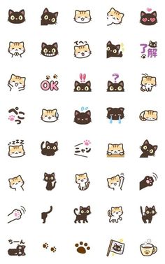 the cat stickers are all different colors