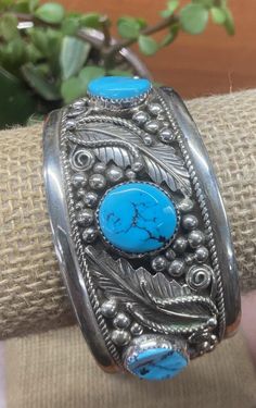 New Arrival || Genuine Kingman Stone Turquoise Cuff Bracelet = Navajo crafted sterling silver men’s bracelet. Handcrafted with leaves and 5 free form natural sleeping beauty turquoise stones. Measures approximately 1 1/2” wide and tapers down to 7/8” wide. Genuine turquoise stones will vary in shape, color and size. Sezzle | Shop Pay ✅ Womens Western Hats, Womens Ball Caps, Mens Work Shoes, S Bracelet, Womens Work Boots, Work Shoes Women, Winter Hats For Men, Skirts With Boots, Casual Dress Shoes