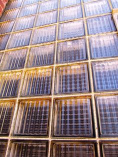 an image of glass blocks on the side of a building