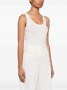 cream white cashmere knitted construction fine knit scoop neck sleeveless ribbed trim straight hem This item is in size L and the color is White Womens Cashmere, Fashion Wishlist, Short Leggings, Knitwear Cardigan, Max Mara, Cream White, Everyday Look, Women Collection, Jacket Dress