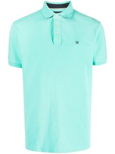 aqua green cotton piqué weave embroidered logo at the chest polo collar short front button fastening short sleeves short side slits straight hem City Shorts, Balenciaga Triple S, Cotton Polo Shirt, Summer Beach Wear, Short Suit, Cotton Polo, Aqua Green, Espadrille Shoes, Polo Collar