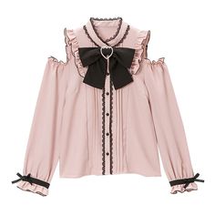 Fabric: Cotton,  Color: white, black, pink,  Size: S,M ,L ,XL, 2XL ,3XL,  See size chart for size details Kawaii Tops, Victorian Blouse, Heart Blouse, Straight Clothes, Off Shoulder Shirt, Ruffles Fashion, Elegant Blouses, Blouse Material, Sweet Lolita