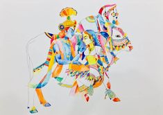 Gangireddu - RadhaKrishna, Watercolor Painting by Mohammed Osman Radhakrishna Painting, Type Of Painting, Different Types Of Painting, Fabric Painting On Clothes, Inspiration Painting