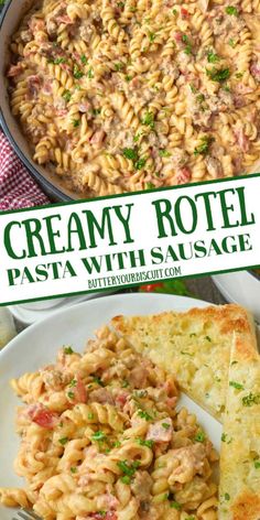 creamy rotini pasta with sausage and parmesan cheese is an easy dinner that's ready in less than 30 minutes