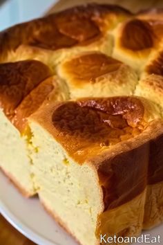 a close up of a cake on a plate