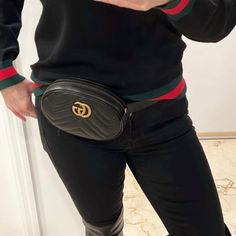 New Gucci Marmont Black Belt Bag Size 85/34 Comes With Dust Bag Only, This Is New Never Worn Not Even For Pictures. Please Be Reasonable With Offers. Measurements About Length: 7 In Height: 4 In Width: 2. In Drop: 15 In Gucci Luxury Leather Belt Bag, Black Gucci Pouch Bag, Trendy Gucci Crossbody Bag, Trendy Gucci Crossbody Shoulder Bag, Chic Black Belt Bag With Gold-tone Hardware, Gucci Super Mini, Gucci Marmont Mini, Black Belt Bag, Gucci Soho Disco