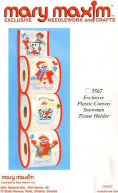 an advertisement for mary mailm's new sewing machine, featuring two rolls of toilet paper