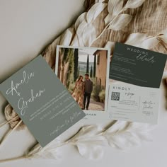 an image of a wedding suite and save the date cards