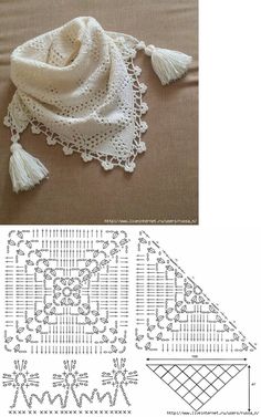 an image of a crocheted shawl with tassels