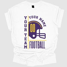 "Cheer on your favorite team in style with our Custom Football Shirt! 🏈⚽ Show your love for the game with a personalized touch - your name on the back makes it uniquely yours. The perfect gift for football moms and dedicated fans. Elevate your game day fashion with this must-have piece. ⚡ #CustomFootball #PersonalizedSportsStyle #GameDayFashion" ✨ K E Y * D E T A I L S ✨ Colors may vary slightly due to fabric and screen differences. 🌈 Premium DTF Printing for vivid graphics. ⚡️ Ships in just 1 Team Name T-shirt For Sports Season, Collegiate Game Day T-shirt With Team Name, Collegiate Sublimation T-shirt With Team Logo, White Collegiate Sublimation T-shirt With Team Logo, Collegiate Sublimation Design With Team Logo, White Collegiate Sublimation Design With Team Logo, Collegiate Crew Neck Sublimation Design For Football Season, White Sublimation Fan Apparel With Team Logo, Game Day Football Season T-shirt With Logo