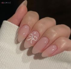 Almond Fake Nails Nude Color Press on Nails Bowknot Designed Simple Wearable False Nails Tips for #pink #french #tip #nails Simple Nail Designs Short Almond, Simple Nail Art Summer Nails, Nail Inspo Cute Simple, Simple Yet Elegant Nails, Summer Nails Water, Gel Nails Simple Design, Trendy Nails Ideas For Summer, Simple Nail Designs White, Summer Elegant Nails