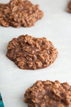 chocolate oatmeal cookies on a baking sheet