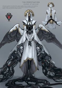 some sort of artwork that looks like an angel with wings and skulls on its back