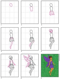 step by step instructions to draw a fairy