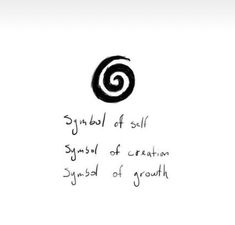 a black and white photo with the words symbol of self, symbol of creation, symbol of growth