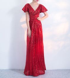 Luxury Gala Maxi Length Sequin Dress, Maroon Sequin Formal Dress, Luxury Maxi Length Sequin Dress For Night Out, Luxury Floor-length Sequin Dress For Banquet, Long Boho Sequin Dress, Wine Colored Sequin Dress, Cheap Sequined Fall Dress, Cheap Women's Maxi Dress With Sequins, Modern A Line Dress With Sequins