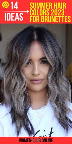 New Dark Hair Color Ideas, Summertime Hair Color Brunettes, Hair Color Ideas For Extensions, Best Hair Colors To Cover Gray Brunettes, Summer Hair Trends 2023 Long, Low Maintenance Hair Color 2023, Popular Hair 2023, Fun Hair Color Ideas For Gray Hair, Brunette Summer Hair 2023 Highlights