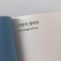 an open book with korean writing on it