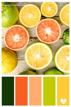 the color scheme is orange, yellow and green with some limes on top of it