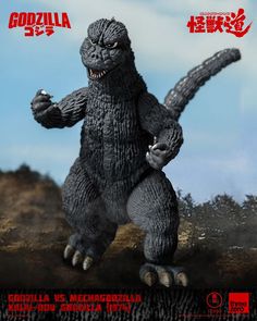 the godzilla is standing on its hind legs