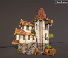 Granite House Minecraft, Minecraft Building Medieval, Minecraft Weaponsmith House, Minecraft Sawmill, Minecraft Silo, Minecraft Brick House, Medieval Minecraft Houses, Minecraft Blacksmith, Minecraft Kingdom