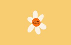 an orange and white flower with the words spring cleaning written on it's side