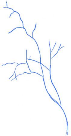 a drawing of a tree branch with no leaves