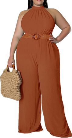 Elevate your style with our Plus Size Belted Halter Sleeveless Jumpsuit! Featuring a flattering halter neckline and belted waist, this jumpsuit is designed to enhance your curves. The sleeveless design keeps you cool and comfortable, while the included belt adds a touch of sophistication. Perfect for any occasion, feel confident and stylish in our jumpsuit! 93% Polyester 7% Spandex Machine Wash Brand Size Dress Bust Waist Hip XS 0-2 31-32.5'' 23-24'' 31-34" S 4--6 33-35'' 25-26'' 35-37" M 8--10 Casual Sleeveless Belted Jumpsuits And Rompers, Belted Strapless Sleeveless Jumpsuit, Belted Strapless Jumpsuit, Sleeveless Belted Jumpsuits And Rompers, Stretch Jumpsuit, Plus Size Belts, Shirt Jacket Men, Sequin Blazer, Mens Jackets Casual