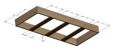 three wooden shelves are shown with measurements for each shelf in the same area, and one is