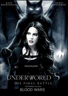 the poster for the upcoming movie, underworld 5 is shown in black and white