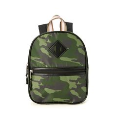 Cool Backpack for Kids with trendy hip pattern and trims! Also has enough room in the interior to keep all the essentials you need for a day of adventure. Features adjustable straps and front pocket with zipper closure. Size: OSFM.  Color: Green.  Gender: male.  Pattern: camo. Cool Backpack, Cool Backpacks, Kids Backpacks, Mini Backpack, School Backpacks, Cloth Bags, Front Pocket, Camo, Adjustable Straps