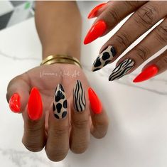 Accent Nail Designs, Elegant Touch Nails, Girls Nail Designs, Cheetah Print Nails, Plaid Nails, Ombre Acrylic Nails, Almond Nails Designs, Pretty Nail Art Designs