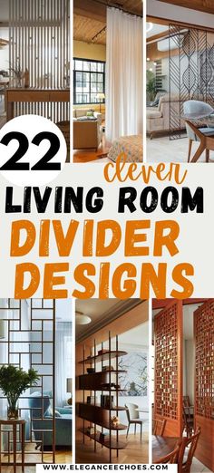 living room divider designs with the words 22 clever living room divider designs