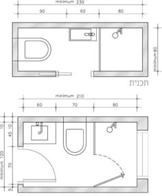 a drawing of a bathroom with two sinks and a toilet in the same size as well as measurements