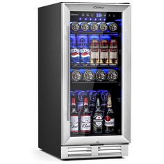 an image of a beverage cooler that is open and ready to be filled with drinks