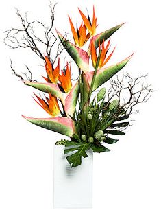 Bird Of Paradise Elegance Large Yacht Silks Arrangement - Nautical Luxuries Large Yacht, Blomme Rangskikkings, Heliconia Plant, Greenery Arrangements, Coffee Table Centerpieces, Silk Arrangements, Boat Decor